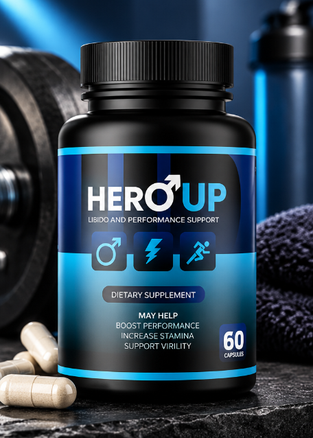 Hero UP male performance support supplement with reviews and product context