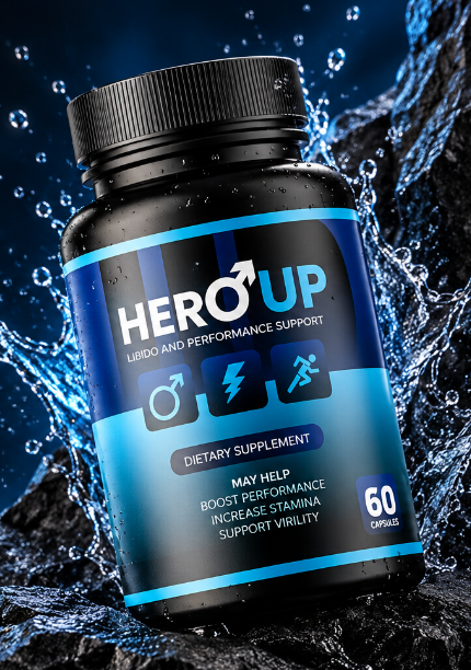 Hero UP product presentation with male performance support context